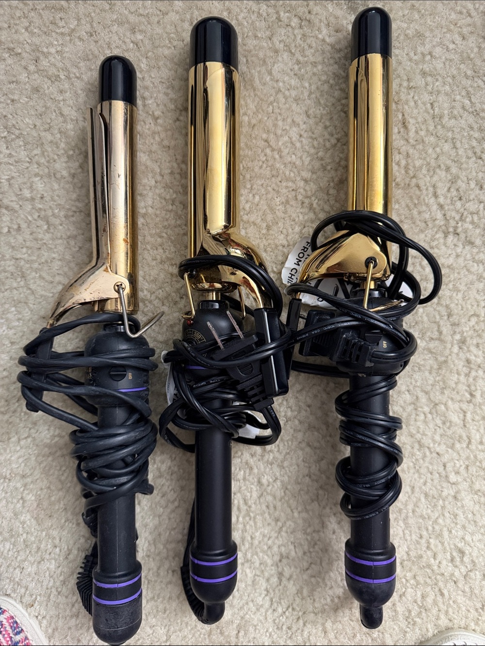 Hot Tools Prof. Gold Curling Irons - Set of 3